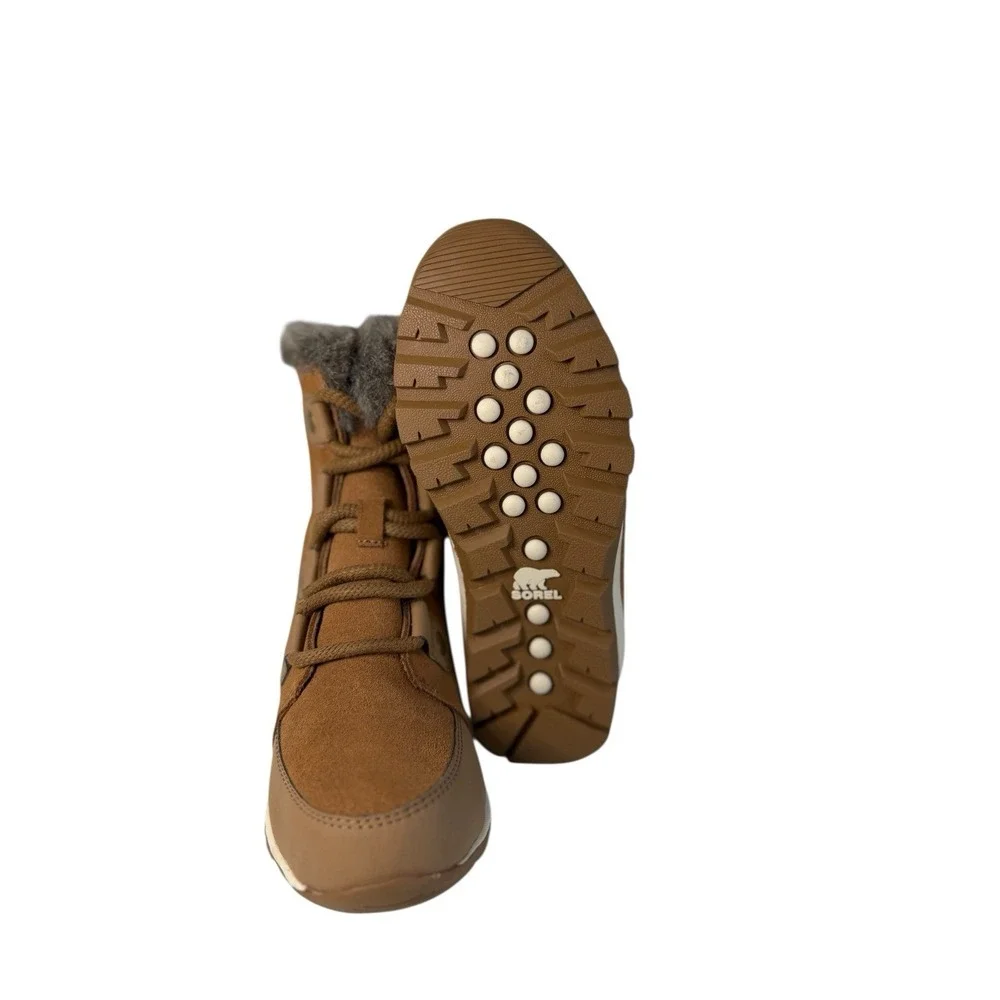Sorel Whitney II Brown Suede Leather LaceUp Waterproof Boots Kids Size 1Y No Box